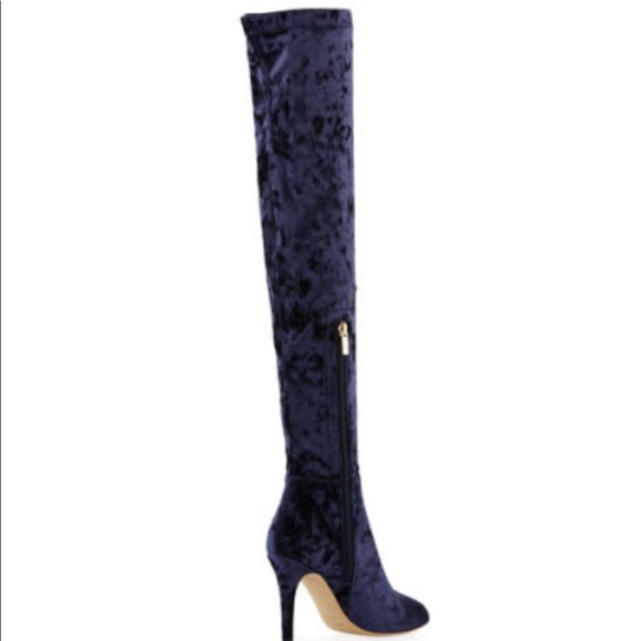 Jimmy Choo Toni Over-The-Knee Stretch-Velvet Boots - Picture 4 of 8